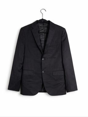 Theory XLON NP BORDO E0571172 Black Wool Blazer Men's 36S Tailored Fit 2 Button